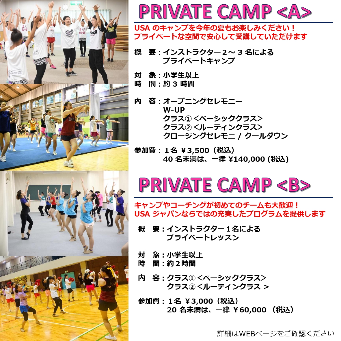 Usaキャンプツアー プライベートキャンプ Bコース United Spirit Association Japan Usaジャパン